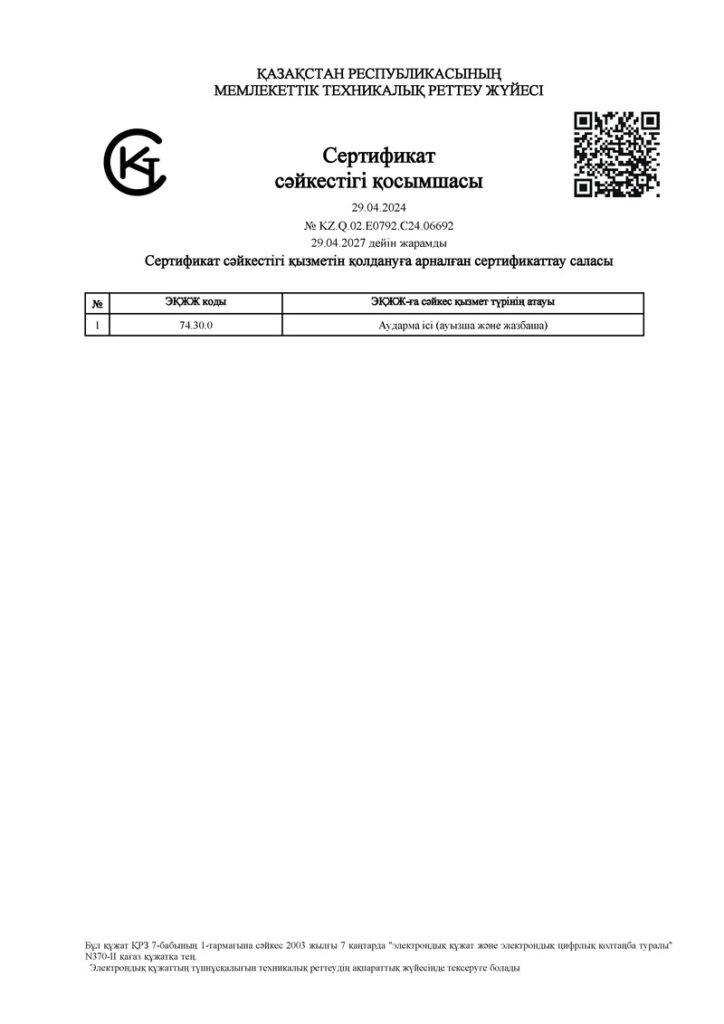 Сертификат соответствия 2